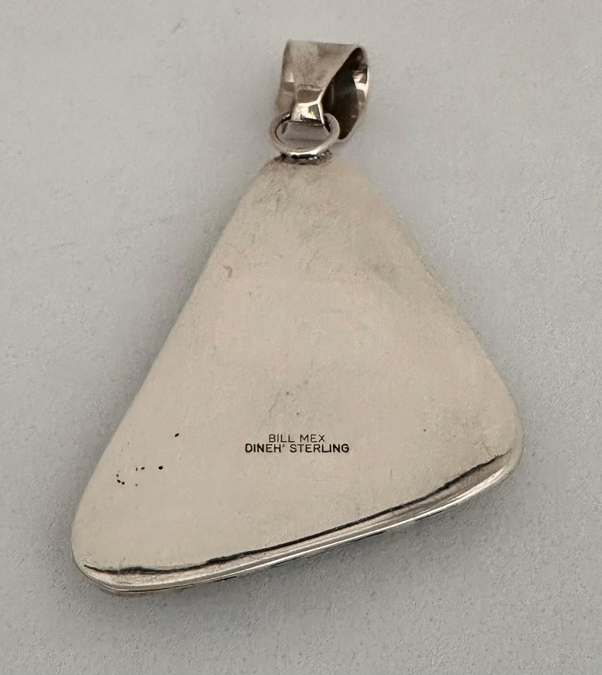 Artisan Sterling Silver .925 Charoite Pendant Signed by Bill Mex Dineh's For Sale