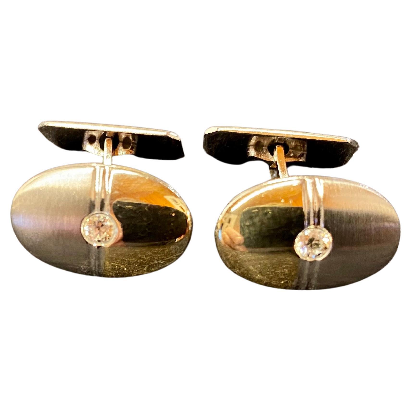 Boutons de manchette en argent sterling 925 de style scandinave moderne