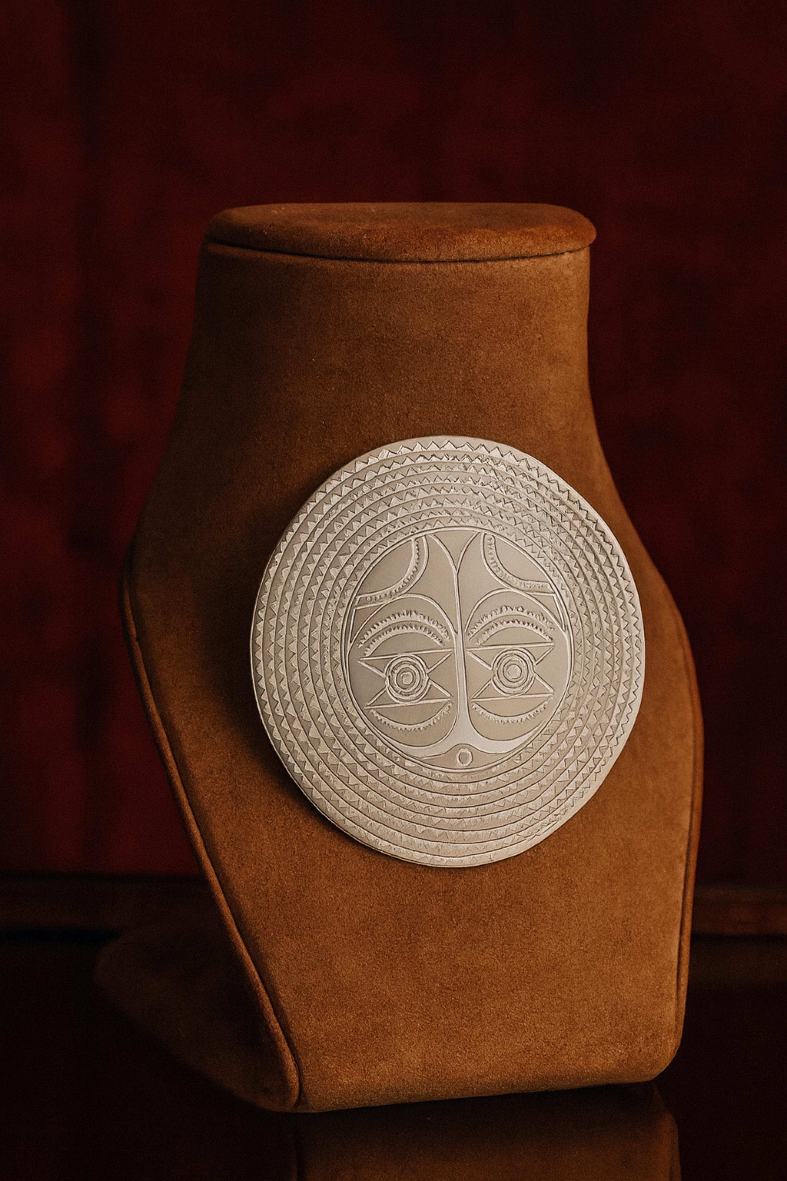 Sterling Silber 92,5% Handgefertigte Ohrringe - Inspirierte westafrikanische Masken (Portugiesisch) im Angebot