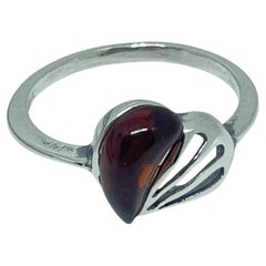 Anello in argento sterling 925 con ambra naturale del Baltico, realizzato in Polonia, misura 7, 1,76 g