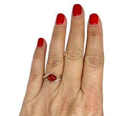 Anello in argento sterling 925 con ambra naturale del Baltico, realizzato in Polonia, misura 7,75, 1,89 g