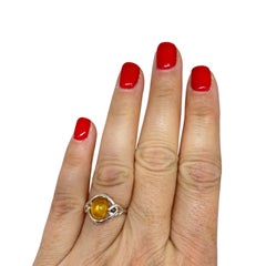Sterling silver 925 natural BALTIC amber ring made in POLAND size 8 1.92g