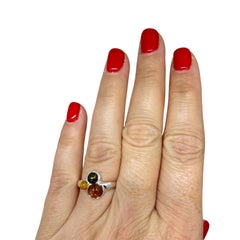 Sterling silver 925 natural BALTIC amber ring made in POLAND size 8.25 1.96g