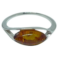 Sterling silver 925 natural BALTIC amber ring made in POLAND size 8.5 1.95g
