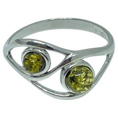 Sterling silver 925 natural BALTIC amber ring made in POLAND size 8.5 2.27g