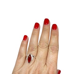 Sterling silver 925 natural BALTIC amber ring made in POLAND size 8.5 2.45g