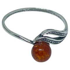Sterling silver 925 natural BALTIC amber ring made in POLAND size 9 1.3g
