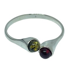Sterling silver 925 natural BALTIC amber ring made in POLAND size 9 1.5g