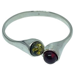 Sterling silver 925 natural BALTIC amber ring made in POLAND size 9 1.5g