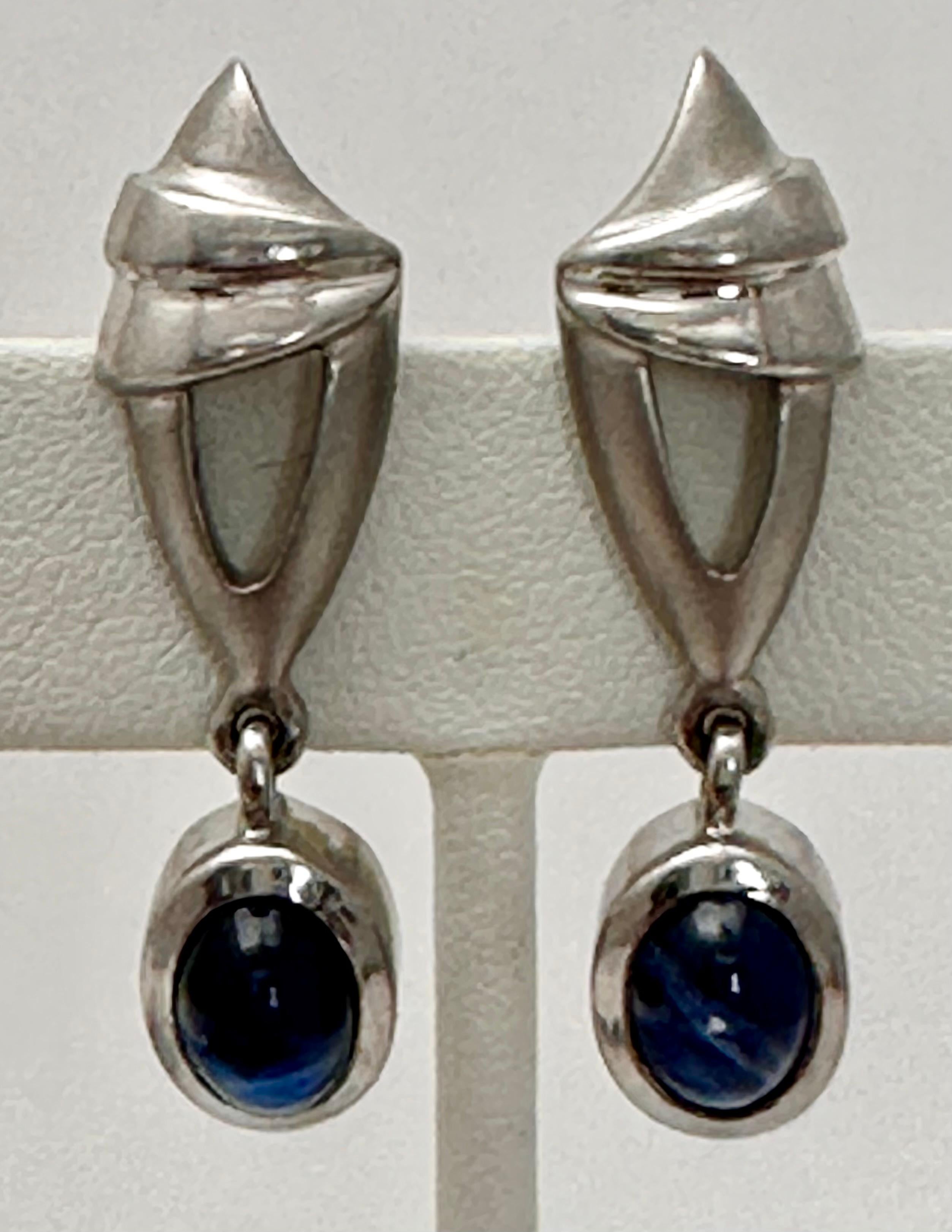Sterling Silver .925 Oval Sapphire Cabochons 1./2