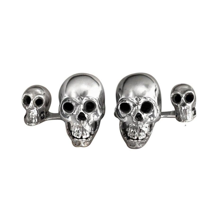 Sterling Silver 925 Skull Double Cufflinks
