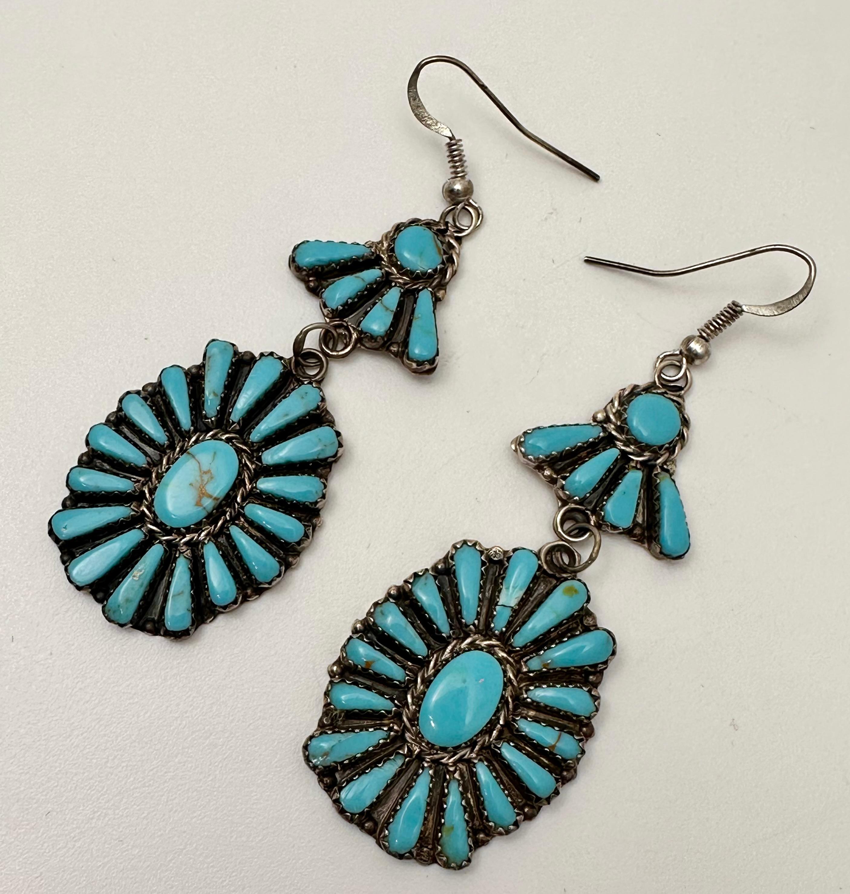 Sterling Silver .925 Turquoise Navajo by Leander Nez 1