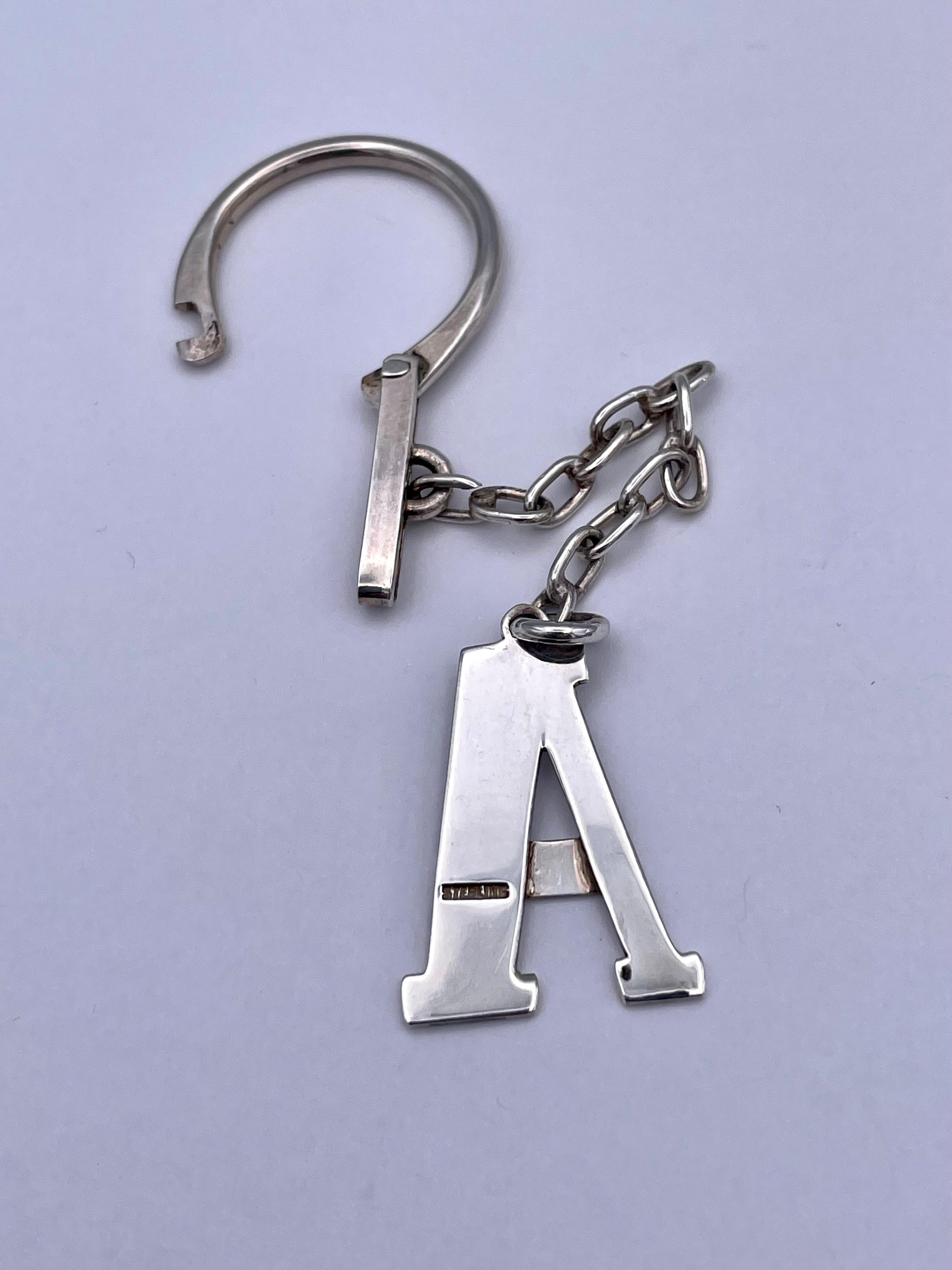 Sterling Silver Key Chain In Excellent Condition For Sale In New York, NY