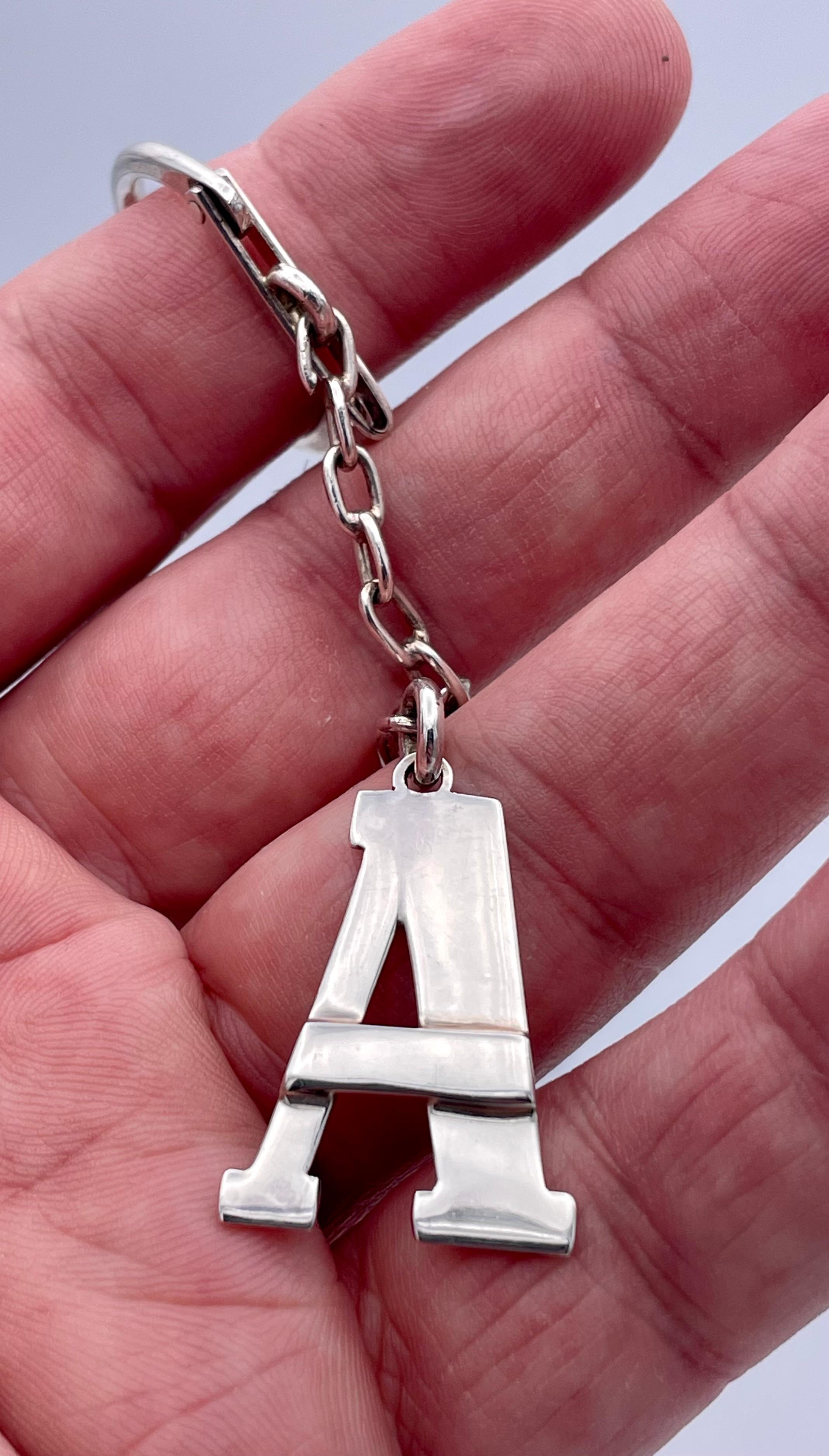Women's or Men's Sterling Silver Key Chain For Sale