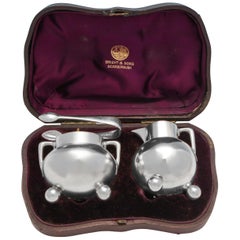 Sterling Silver Aesthetic Movement Sugar & Cream Set by Barnards 1876