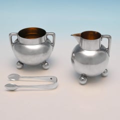 Sterling Silver Aesthetic Movement Sugar & Cream Set by Barnards 1876