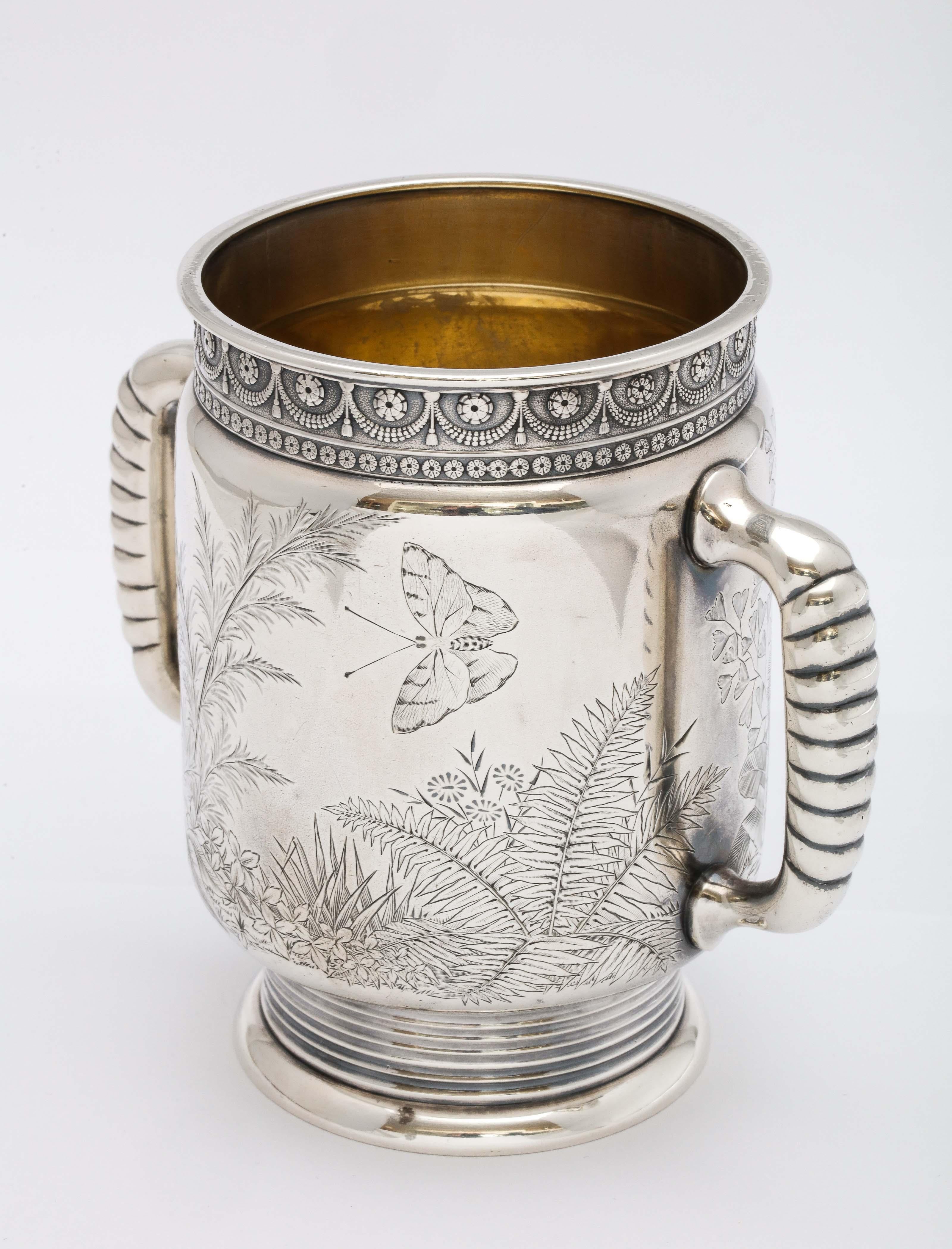 Sterling Silver Aesthetic Movement Two-Handled Mug by Gorham 12