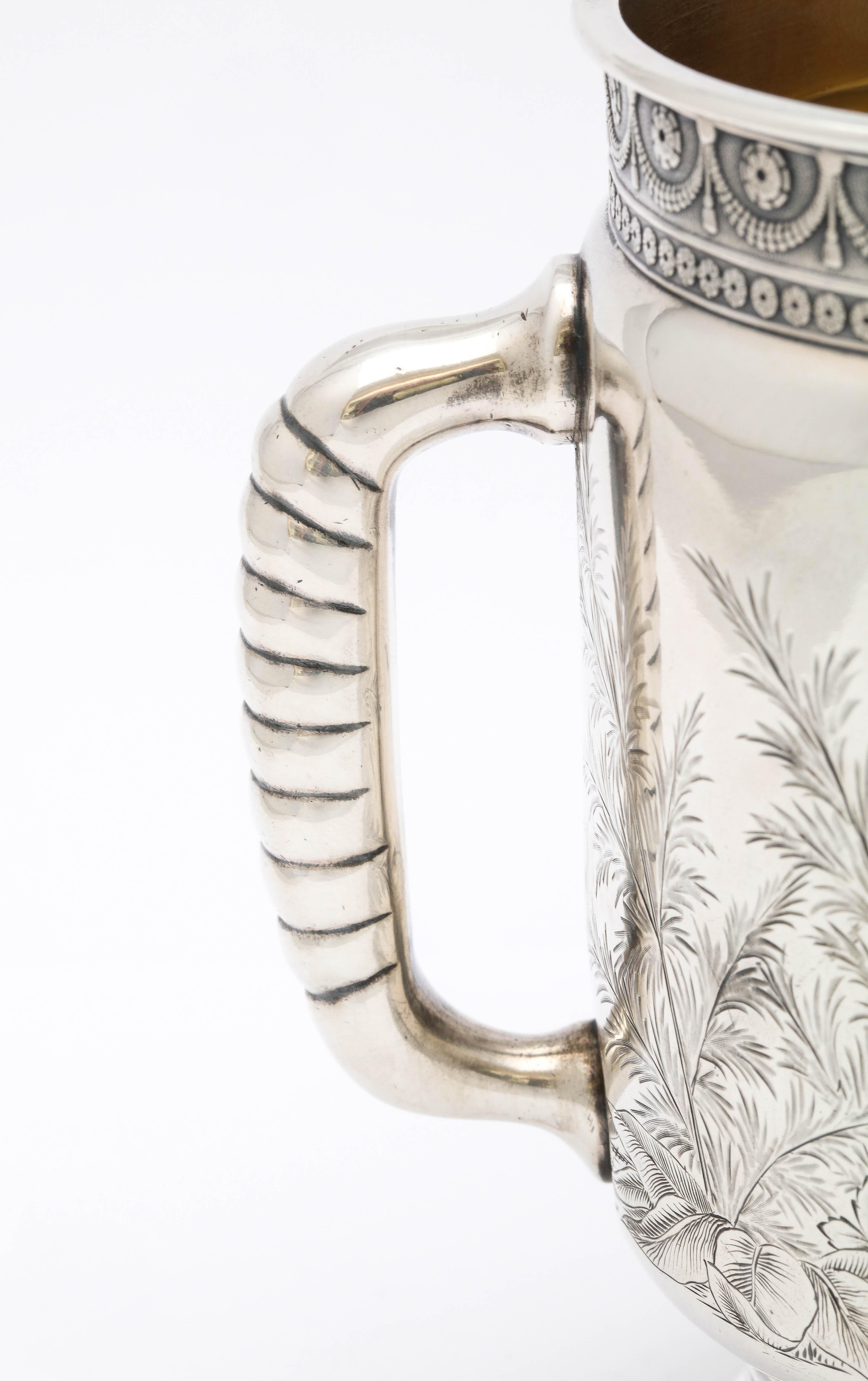 Late 19th Century Sterling Silver Aesthetic Movement Two-Handled Mug by Gorham