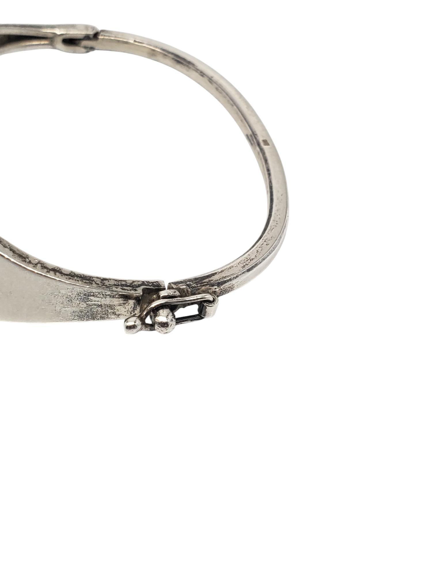  Bracelet jonc ovale à charnières en argent sterling ambré n° 20601 Pour femmes 