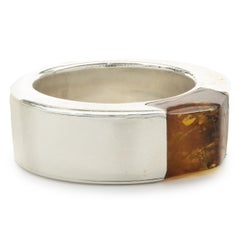 Sterling Silver Amber Ring