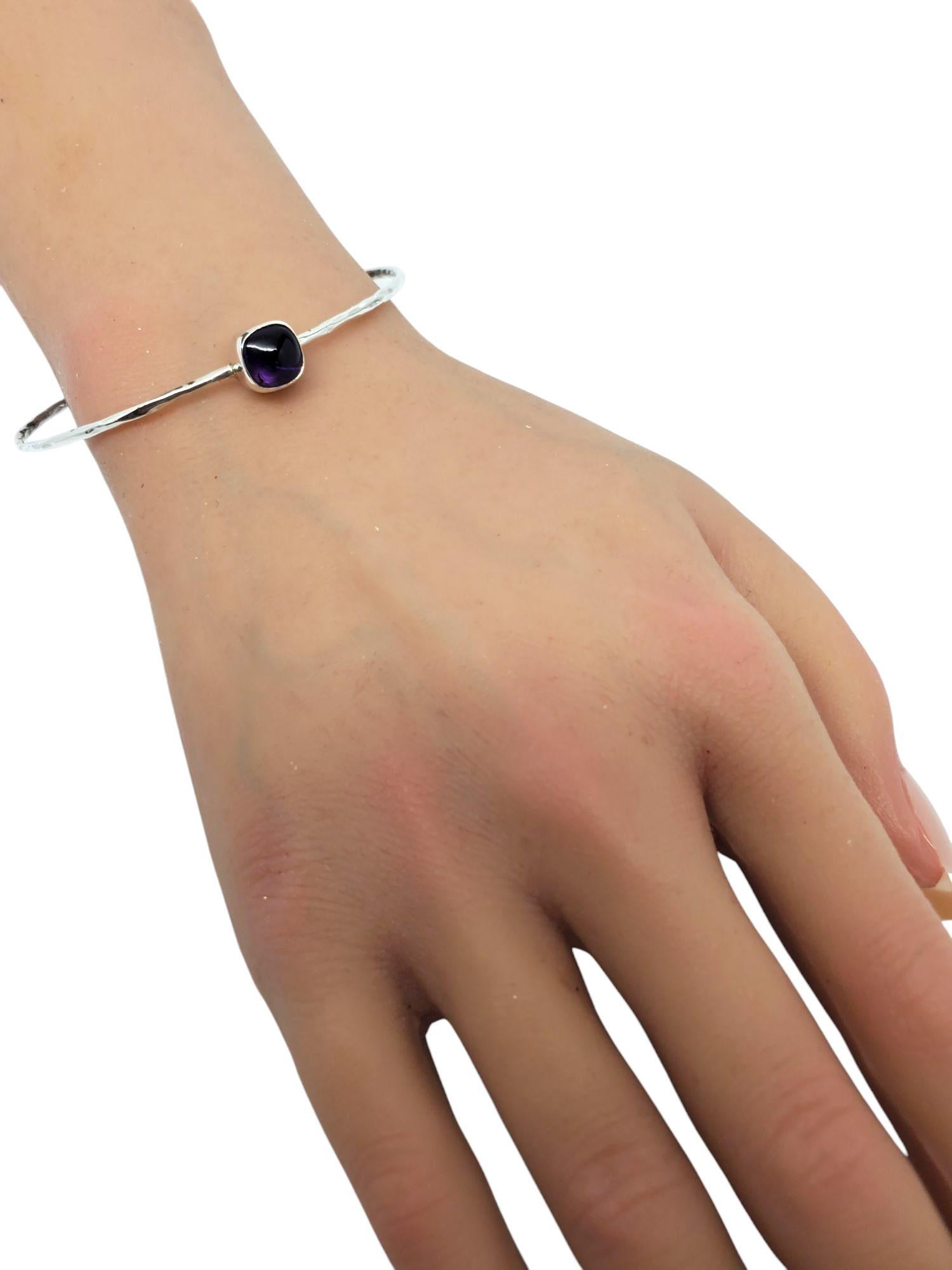 Bracelet jonc en argent sterling et améthyste n° 20943 Pour femmes en vente