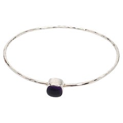 Sterling Silver Amethyst Bangle Bracelet # 20943