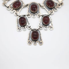 Sterling Silver Amethyst Mexican Vintage Necklace Earrings Set signed AP