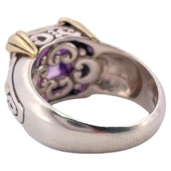Amethyst Ring with 18K Yellow Gold trim Set In 925 Sterling Silver