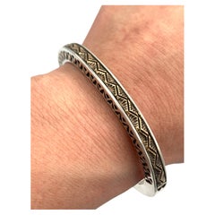 Sterling Silver and 14K Gold Bracelet by Lyle Secatero (J1696)