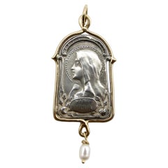 Sterling Silver and 14K Gold Brother Wolf Virgo Maria Medallion