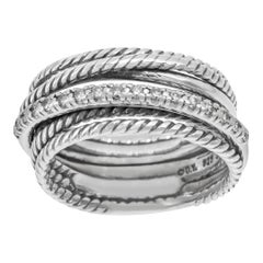 Anello David Yurman in argento sterling e oro 14k con diamanti