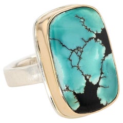 Ring aus Sterlingsilber und 14 Karat Gold mit Hubei-Türkis von Jamie Joseph