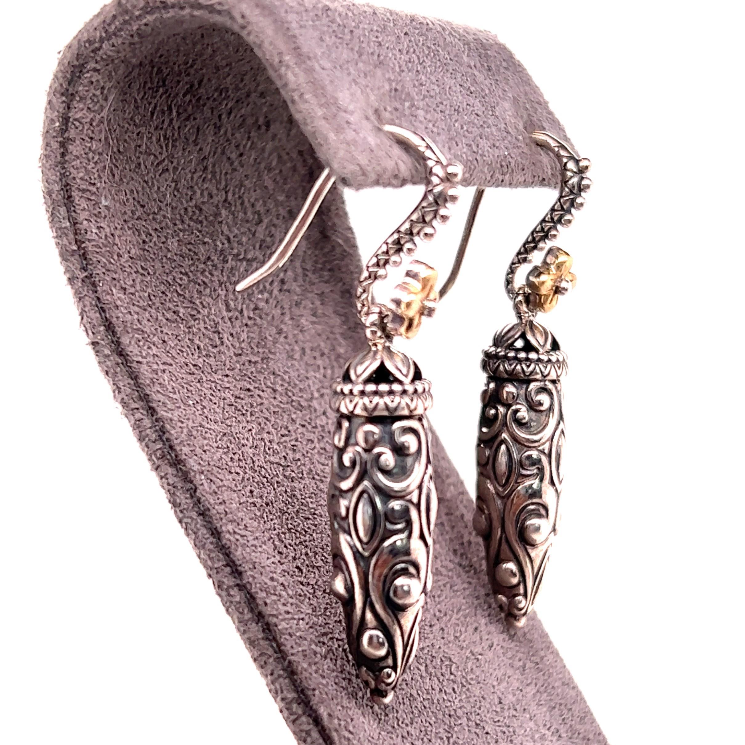 Sterling Silver and 14kt Gold Amphora Inspired Earrings 1