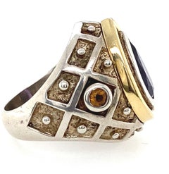 Anello Mitchell Peck in argento sterling e oro 18 carati con ametista da 2,30 carati
