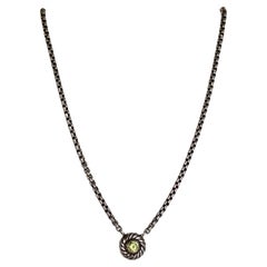 Sterling Silver and 18k Gold David Yurman Peridot "Cookie" Necklace