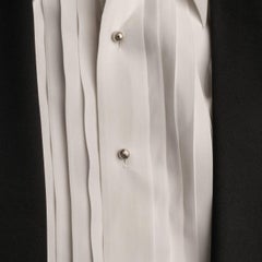 Sterling Silver and 18 Karat Gold Meteorite Shirt Studs Set with Black Diamonds