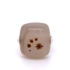 Sterling Silver and 18 Karat Yellow Gold Champagne and Brown Druzy Ring