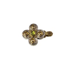 Sterling Silver and 18K Yellow Gold Greek Cross Pendant #20585