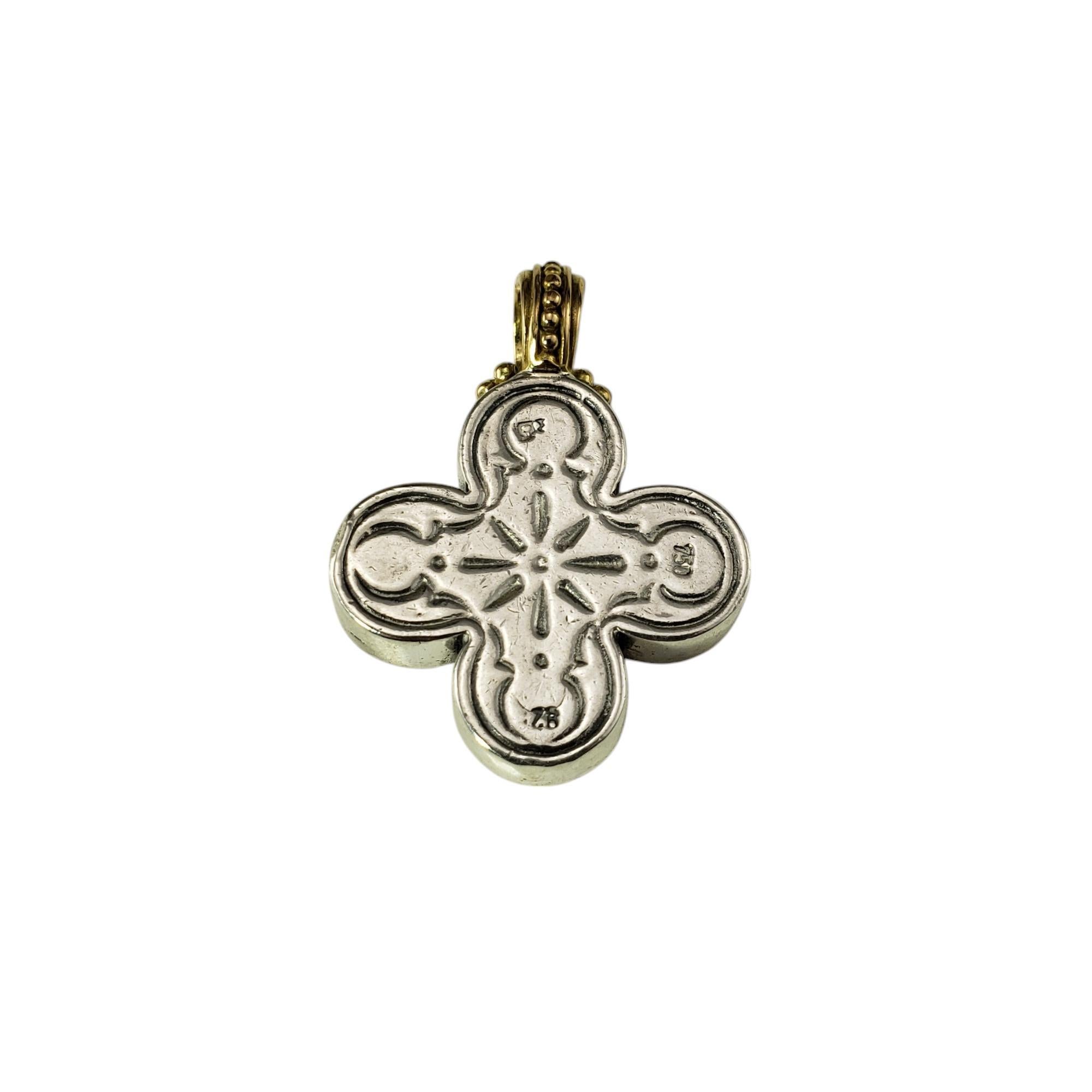 Colgante de cruz griega de plata de ley y oro amarillo de 18 quilates #20585 en venta 1