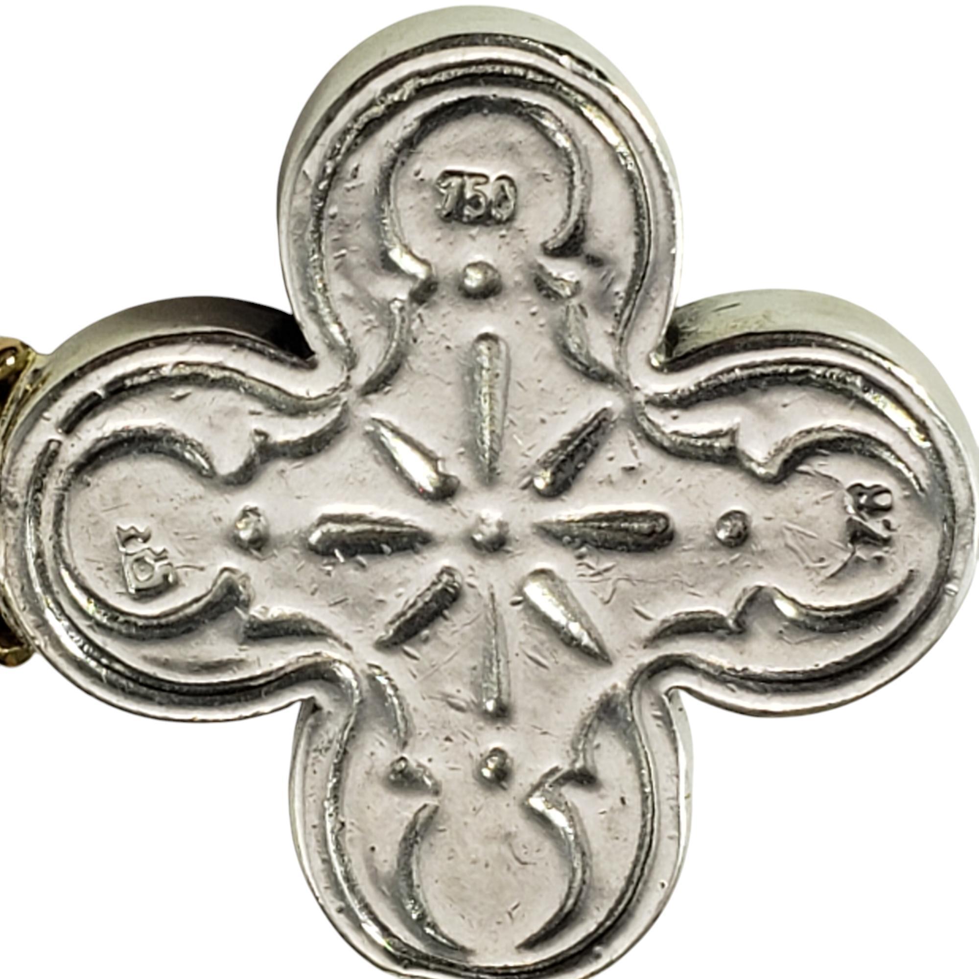 Colgante de cruz griega de plata de ley y oro amarillo de 18 quilates #20585 en venta 2