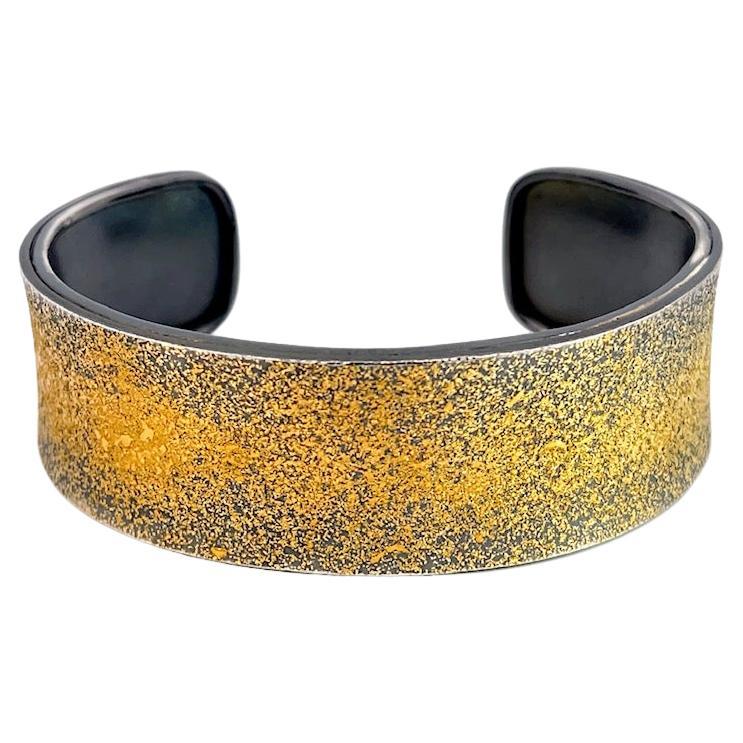 Sterling Silver and 24k Gold Fairy Dust Cuff Bracelet For Sale