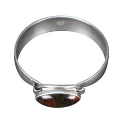 Vintage Sterling Silver and Amber Nils Erik Denmark 1960s Bracelet