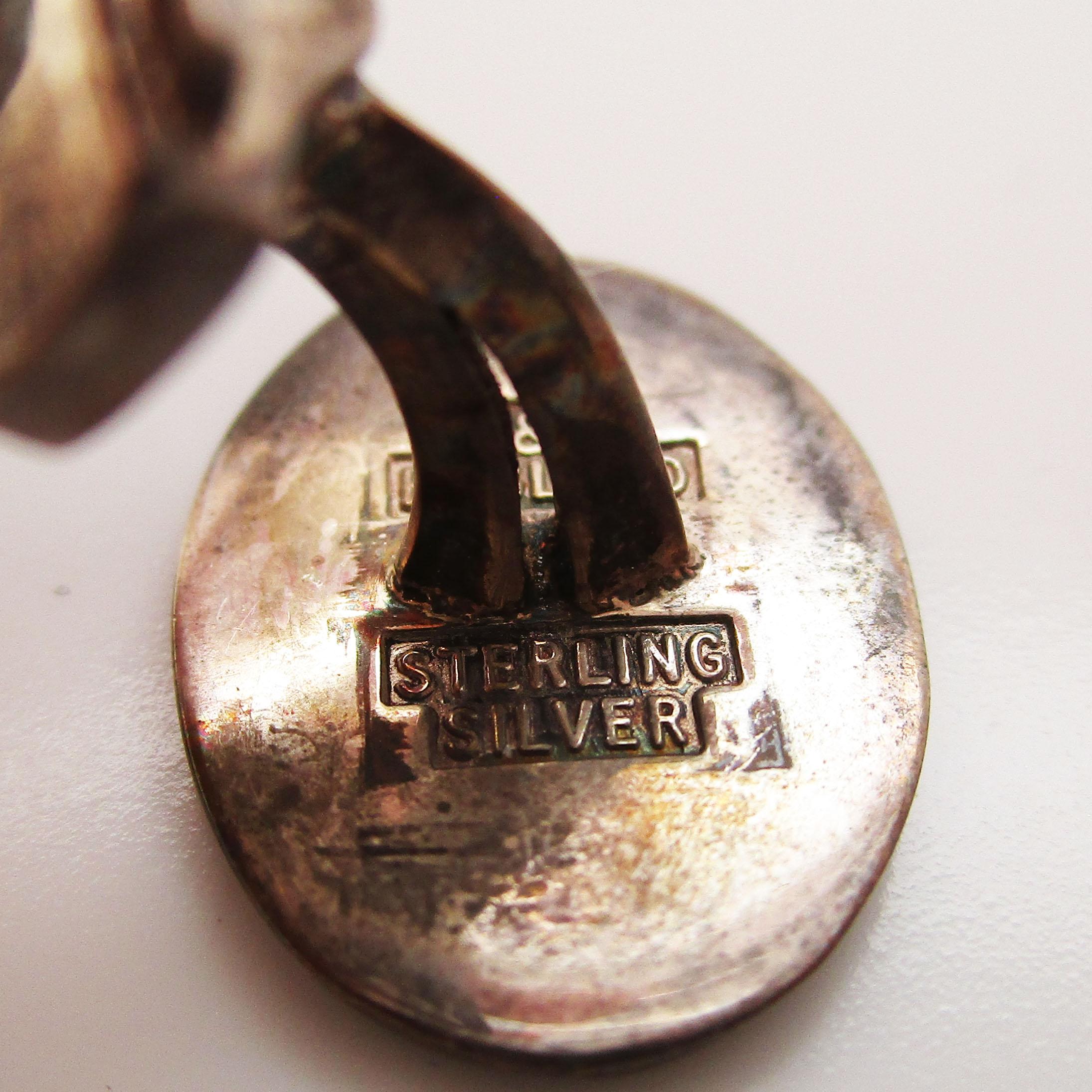 Sterling Silver and Black Enamel English Polo Cufflinks 2