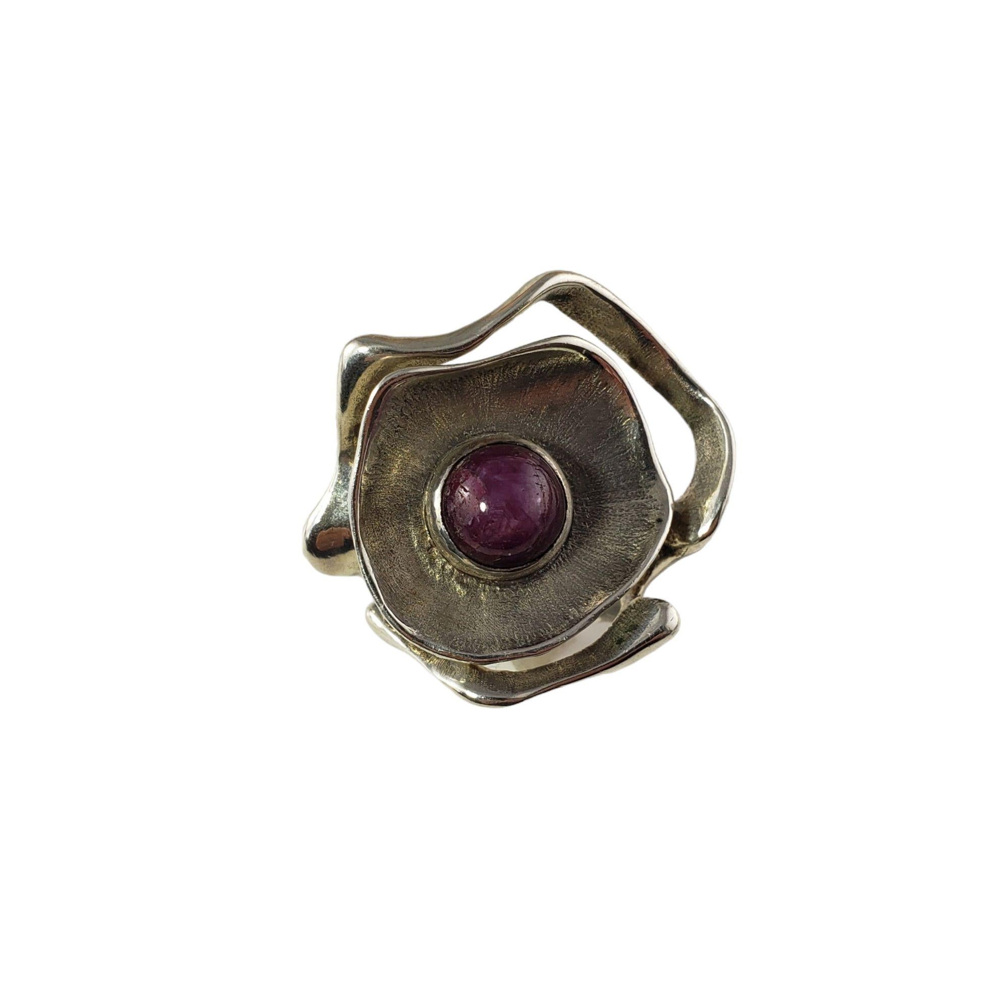 Women's Sterling Silver and Cabochon Garnet Ring GIA Certified For Sale