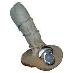 Sterling Silver and Chalcedony, Mushroom Necklace by Nathalie Edenburg