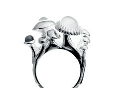 Sterling Silver and Chalcedony, Shimeji Ring by Nathalie Edenburg