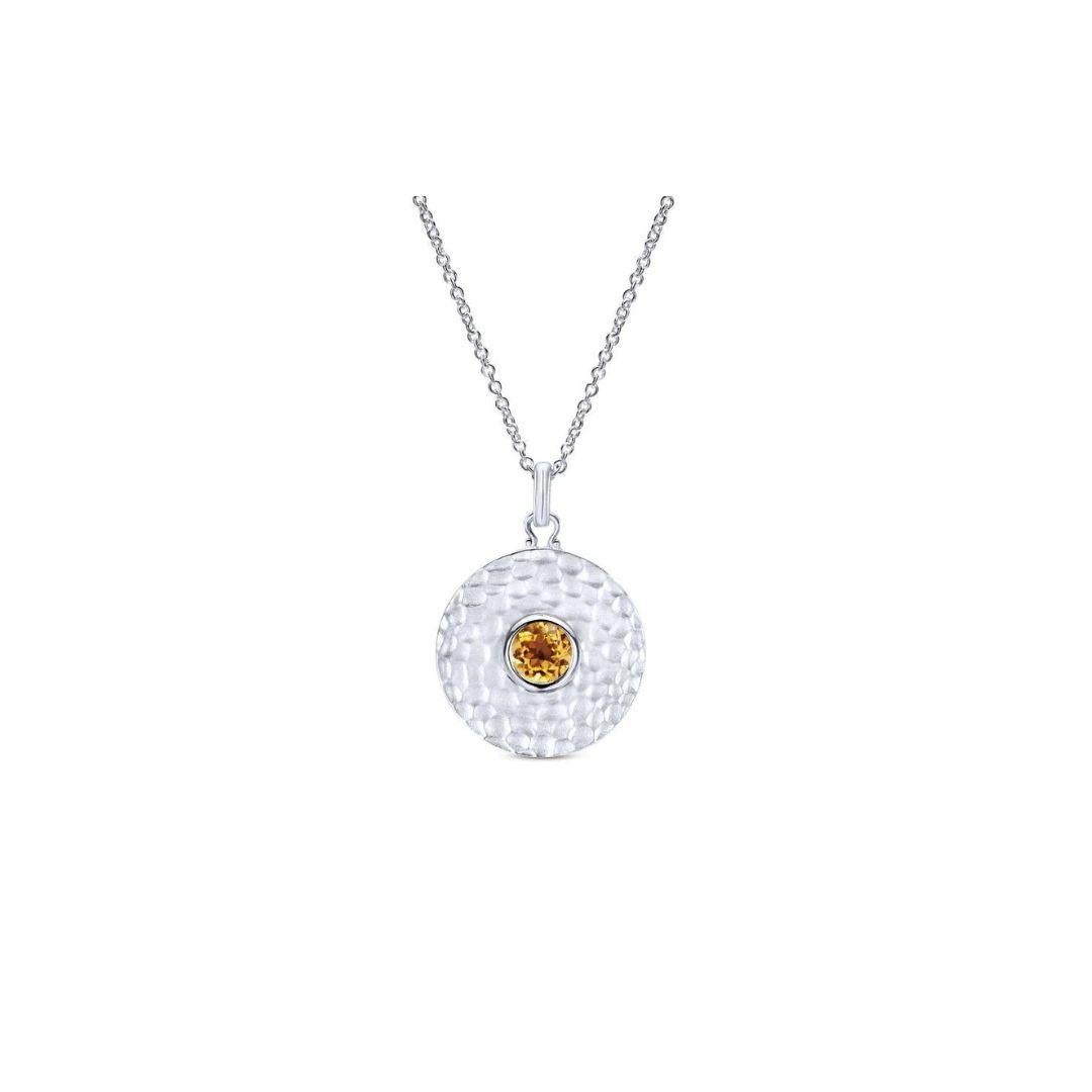 Sterling Silver and Citrine Pendant In New Condition For Sale In Stamford, CT