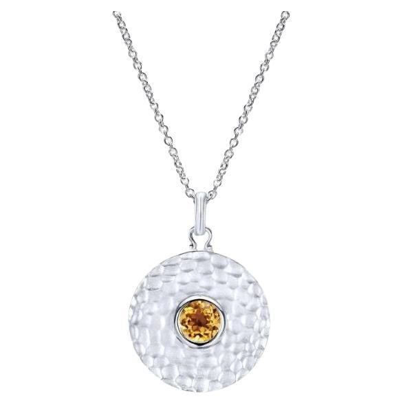 Sterling Silver and Citrine Pendant For Sale