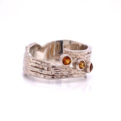 Sterling Silver and Citrine Wing Ring