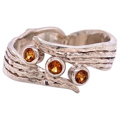 Sterling Silver and Citrine Wing Ring